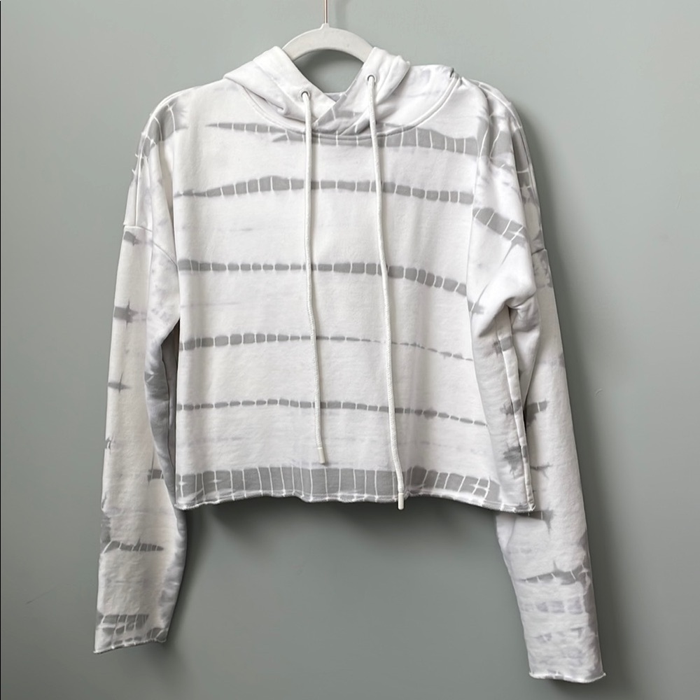 Lorna Jane White and Gray Tie-Dye Hoodie NWOT